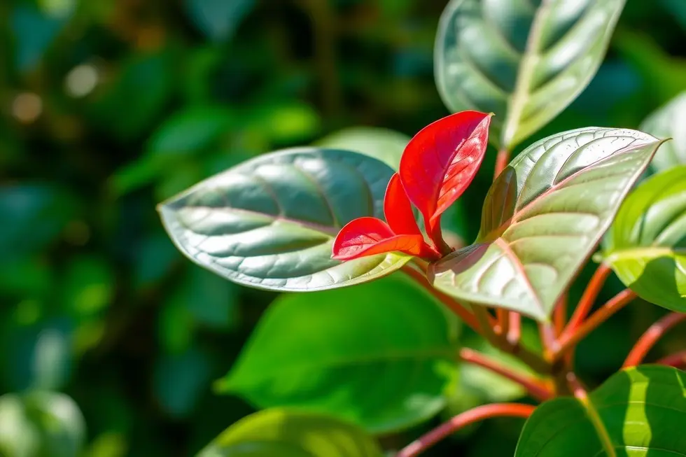 Flor de Antúrio Rabinho-de-Porco em floração