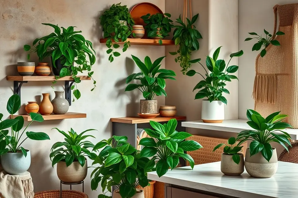 Antúrios decorando diferentes espaços em casa
