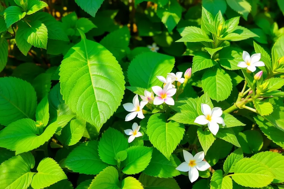 Arranjo de ervas medicinal boldo e malva.