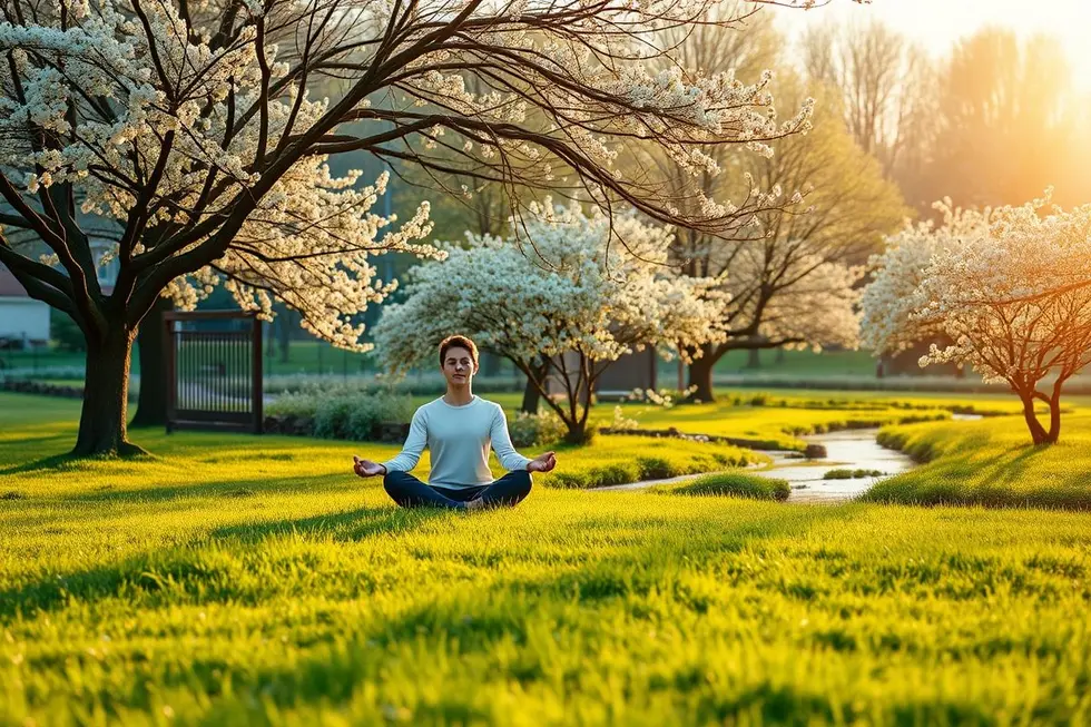 Uma cena tranquila da natureza simbolizando saúde e bem-estar