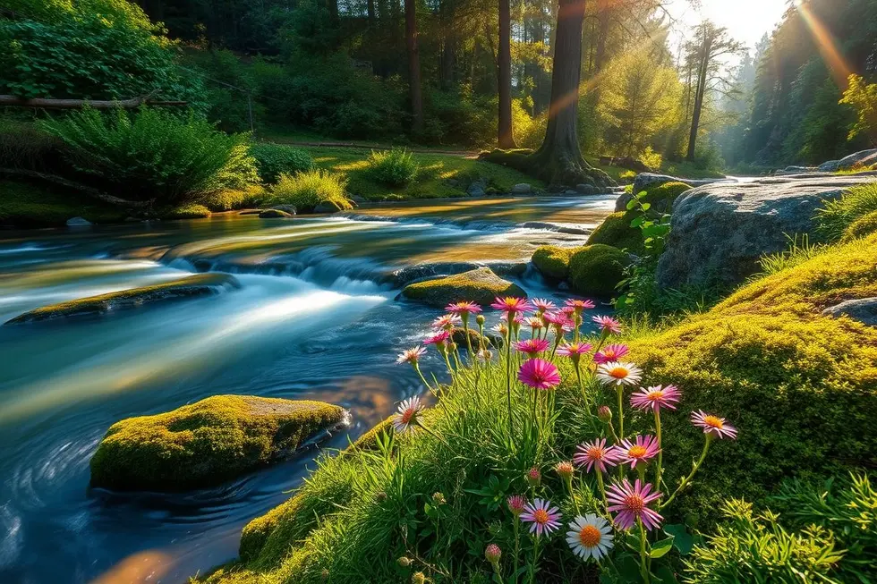 Cenário tranquilo de natureza que promove bem-estar e saúde.