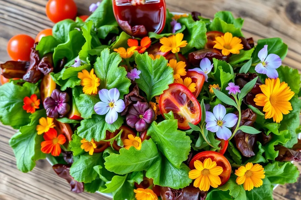 Uma salada colorida cheia de ingredientes naturais
