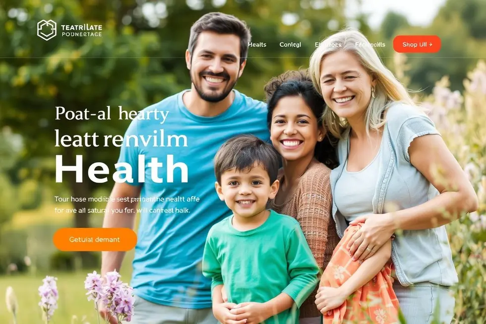 Família saudável em meio à natureza