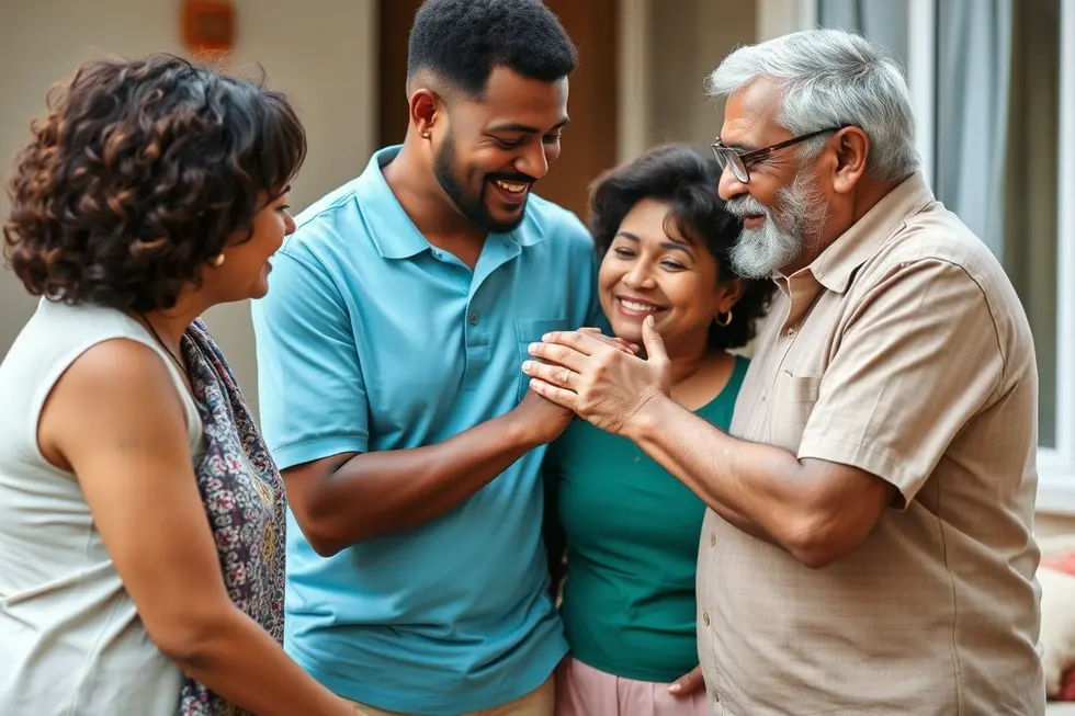 Família apoiando alguém com anemia falciforme