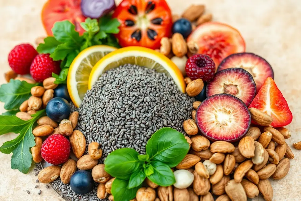 Espalhar alimentos saudáveis com chia