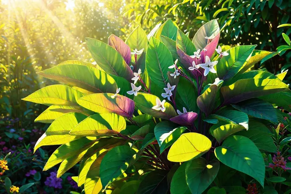 Imagem de uma planta de guaimbê em um jardim.