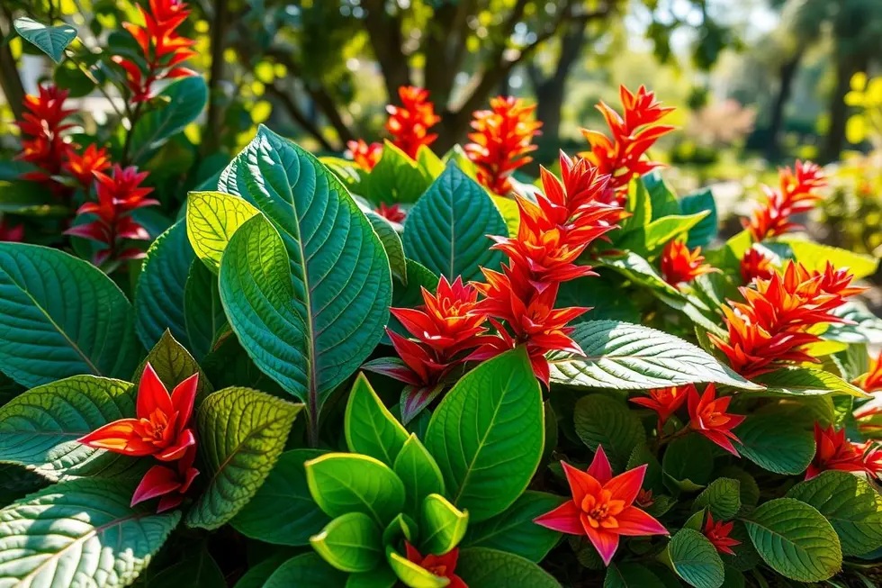 Antúrio Rabinho-de-Porco em um jardim