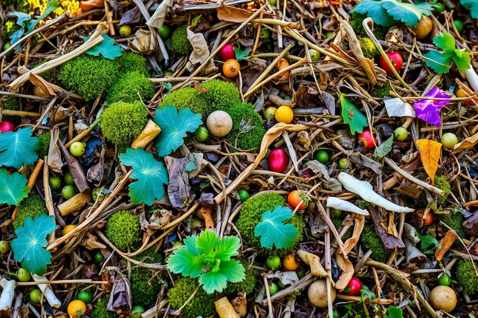 Pilha de compostagem colorida e saudável
