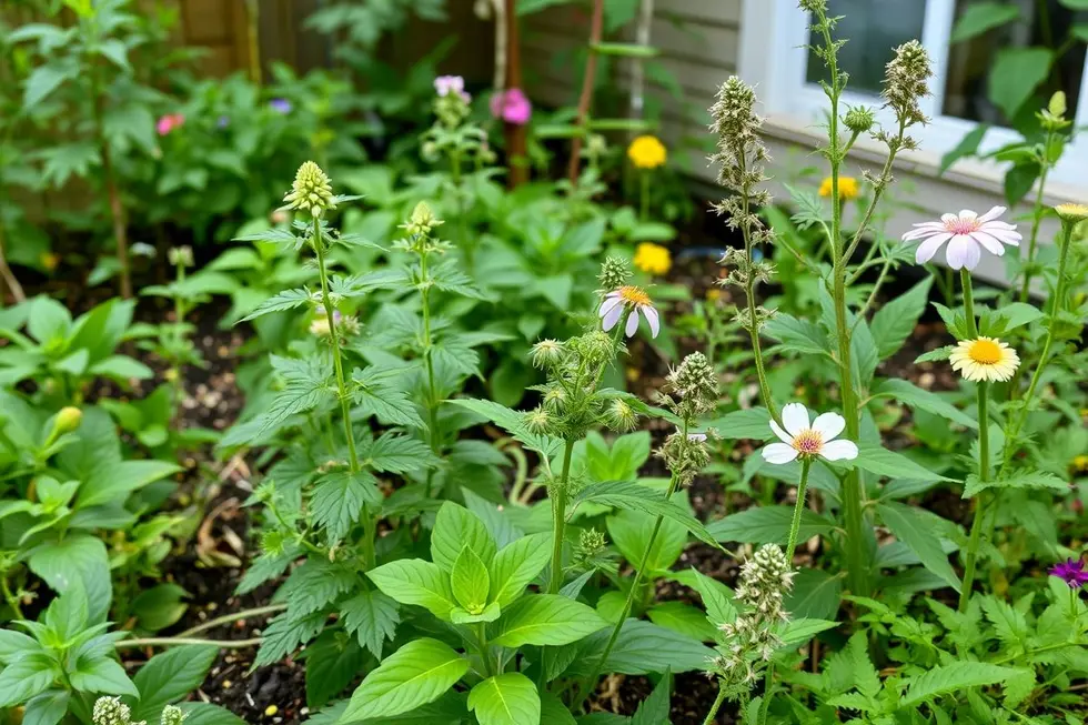 Jardim caseiro com plantas medicinais