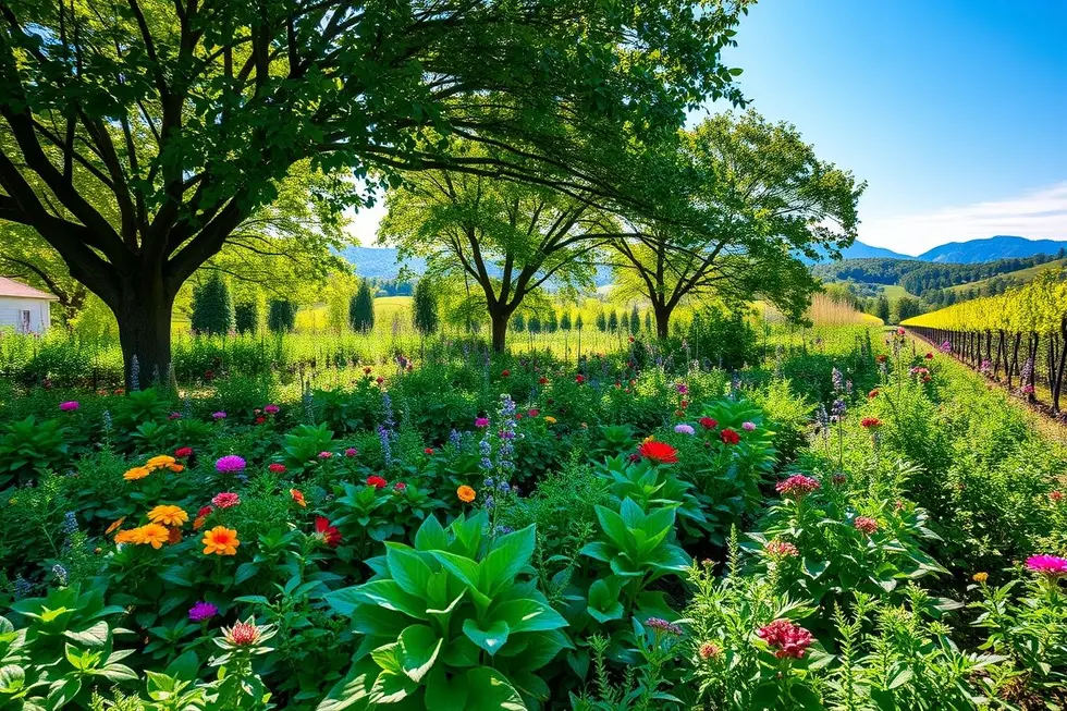 Um jardim repleto de ervas medicinais