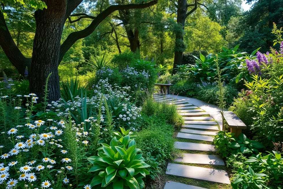 Jardim com plantas medicinais
