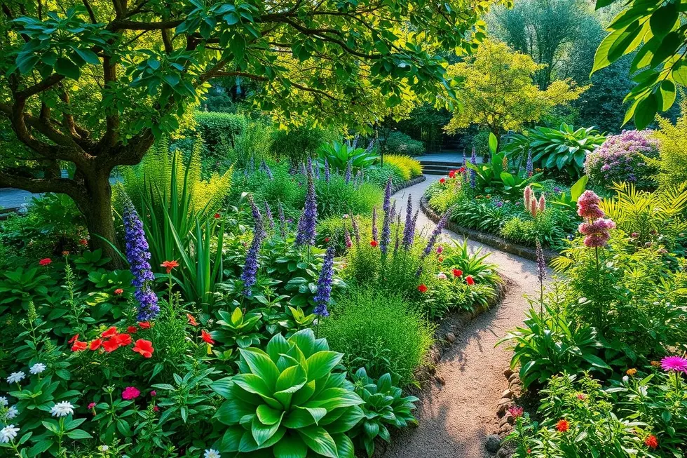 Jardim medicinal diversificado e saudável