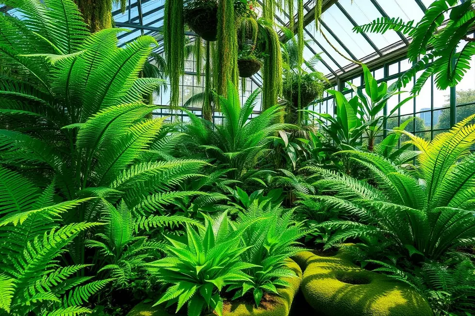 Jardim de samambaias intrigantes