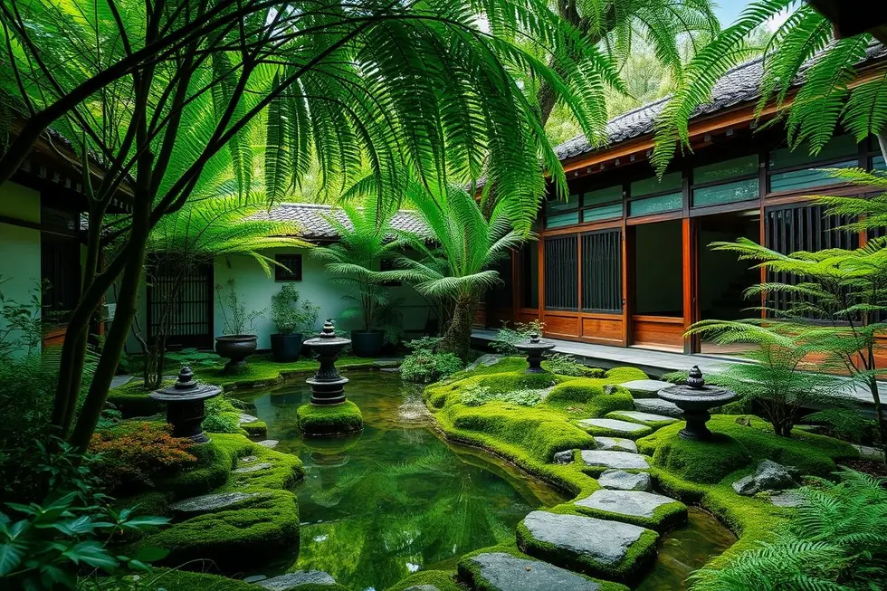 Jardim de samambaias