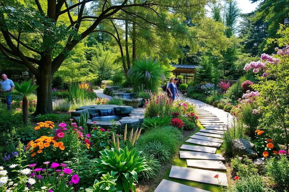 Imagem de um jardim sensorial sereno