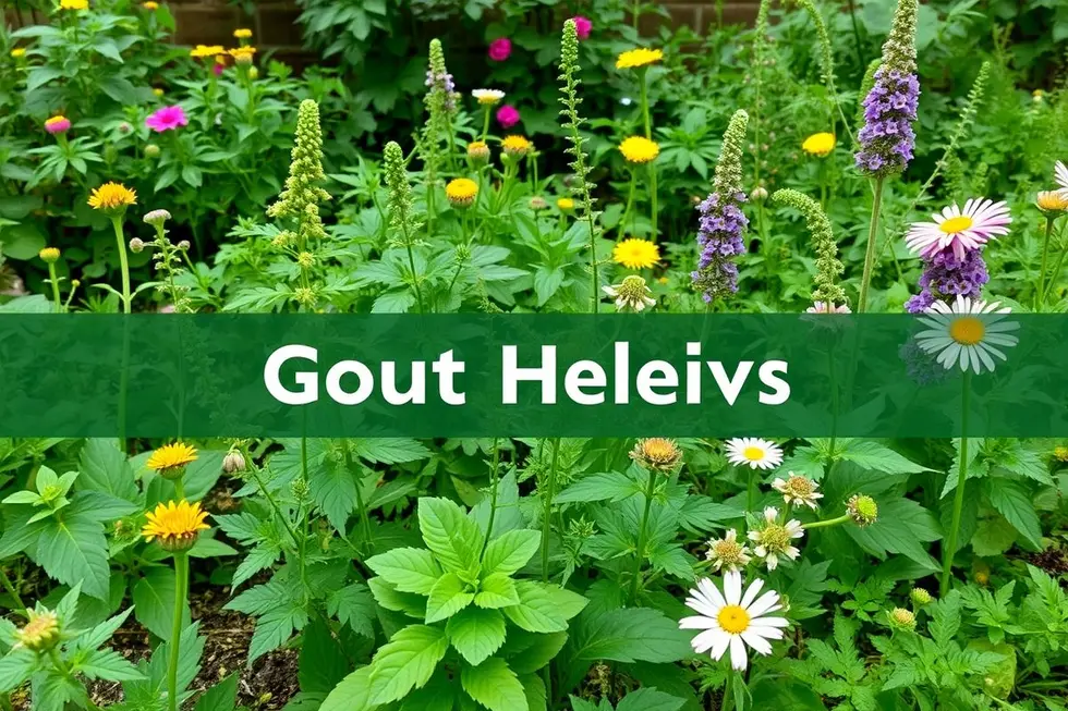 Jardim com ervas conhecidas por suas propriedades medicinais.