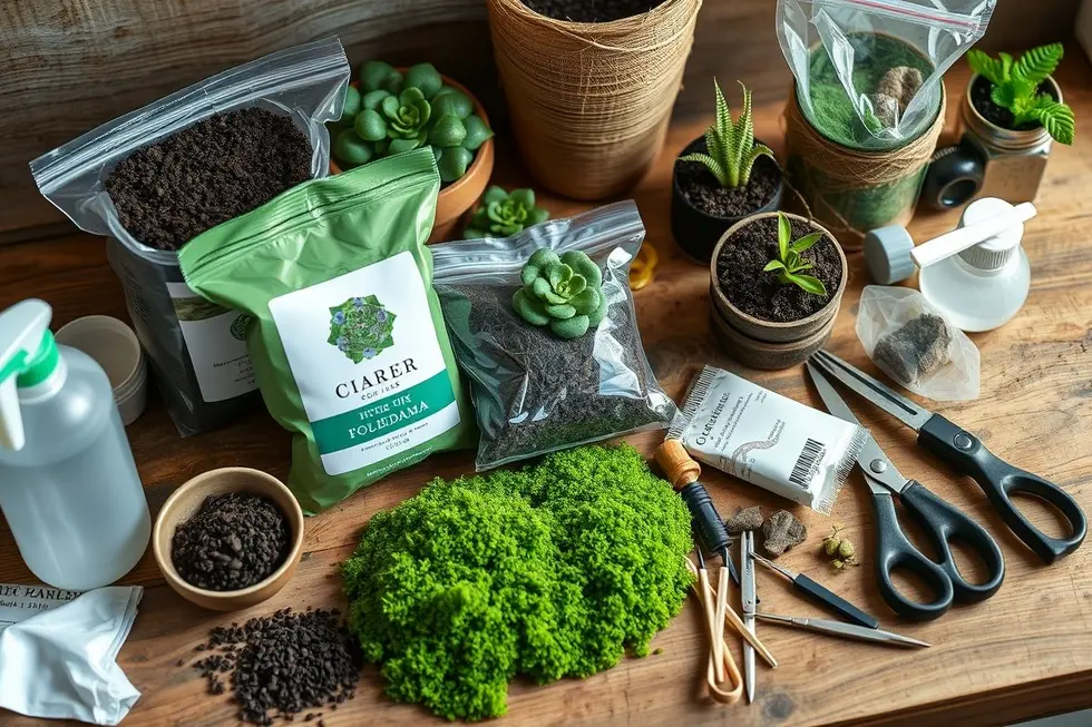 Materiais necessários para o cultivo do substrato kokedama
