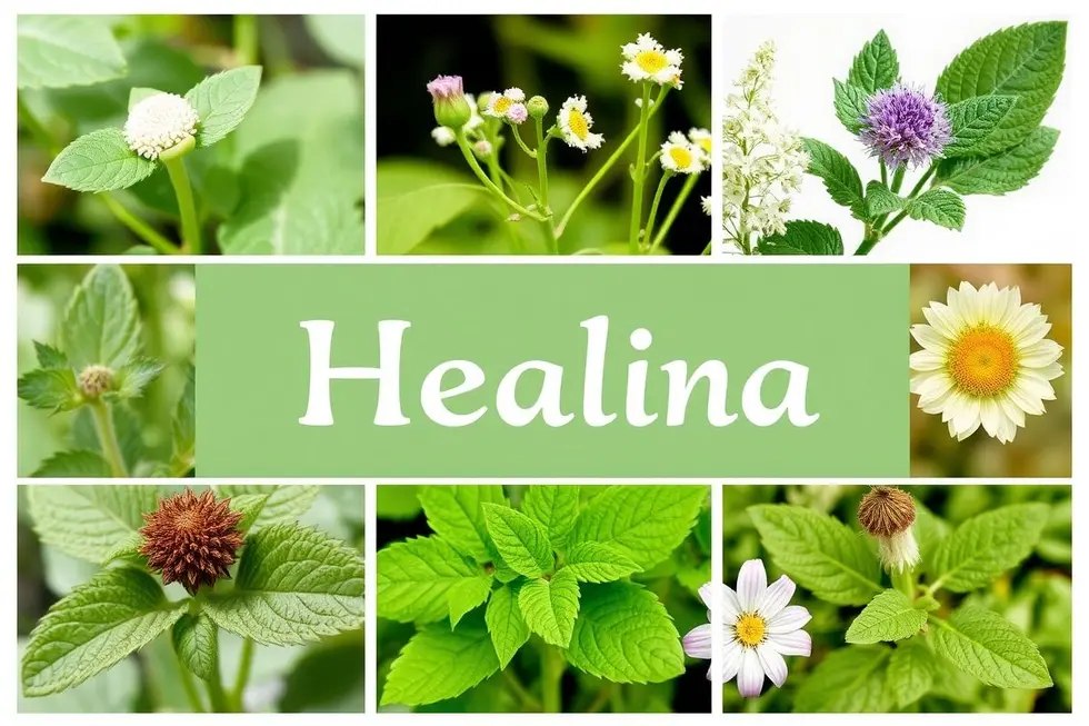 Colagem de plantas medicinais