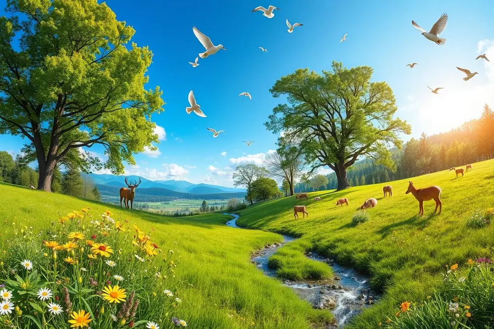 Visão da natureza simbolizando a saúde e a sustentabilidade