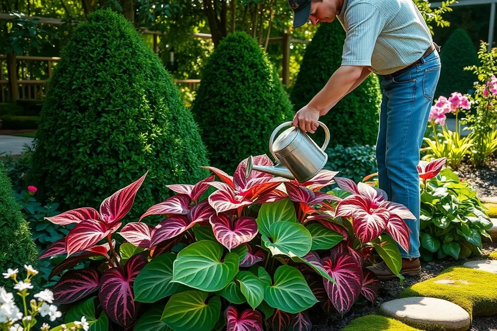 Técnicas de rega eficazes para caladium