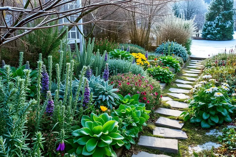 Jardim de inverno com diversas plantas medicinais