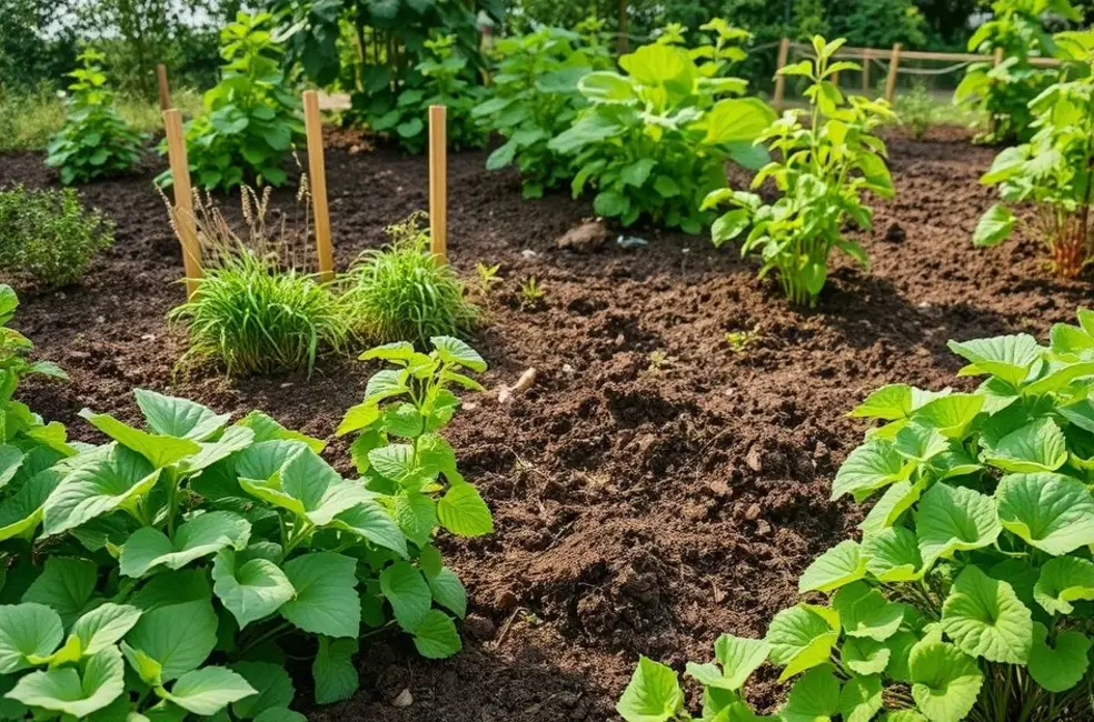 Jardim saudável e verde graças à compostagem