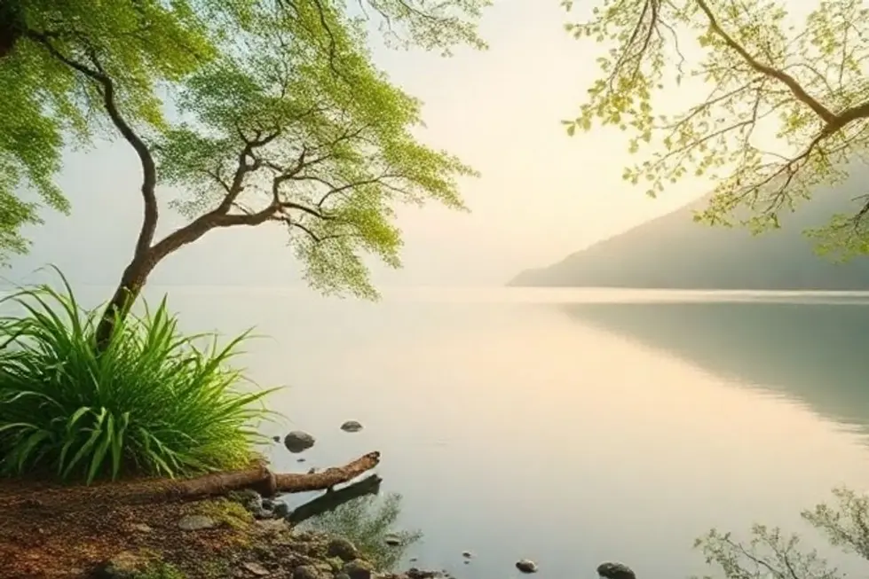 Cenário natural tranquilo representando benefícios dos remédios naturais.